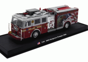 Seagrave Pumper Truck 2003 American Heavy Fire Truck Model Diecast Amercom 1:64 Scale