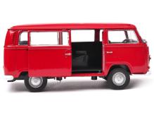 1972 Volkswagen T2 Bus Germany Classic Bus Model Red Diecast 1:34-1:39 Welly