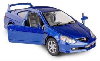 Honda Integra Type R Japanese Car Model Diecast Blue Open Door 1:34 Kinsmart