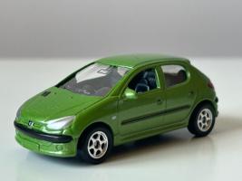 Peugeot 206 Model Green Diecast 1:60 Scale Welly