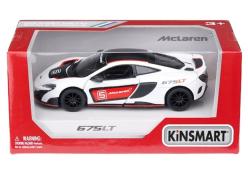 McLaren 675LT British Sports Car Model White Diecast Open Doors 1:34 Kinsmart