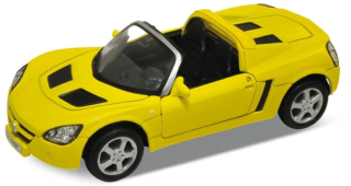 2001 Opel Speedster Germany Sports Car Model Diecast Toy Yellow 1:34 Welly