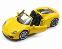 Porsche 918 Spyder German Sports Car Model Metal Diecast Toy Yellow in box 1:34