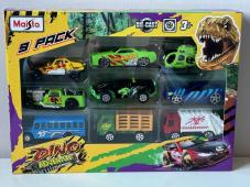 Set 9 Cars Dino Adventure Collection Model Toy Diecast 1:64 Scale Maisto