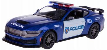 2024 Ford Mustang Dark Horse Police Model Car Diecast Toy 1:38 Scale Kinsmart
