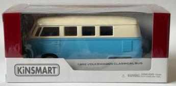 1962 Volkswagen Germany Car Bus Model Toy Diecast Blue 1:32 Scale Kinsmart