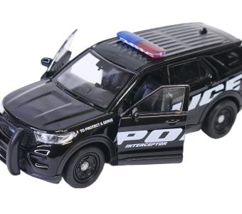 2023 Ford Explorer Police USA Car Model Black Diecast 1:34-1:39 Scale Welly