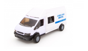 Car Speed Van Rental Service Model White Diecast Teama Toy 1:48 Scale