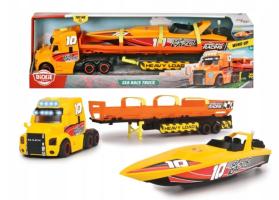 Big Lorry/Truck Transporter with Boat Try My Sound Light Big Quality Dickie Toy