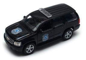 Chevrolet Tahoe 2008 Police American SUV Car Model Metal Diecast Toy Black 1:34