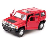 Hummer H3 American Off-Road Car Model Red Diecast 1:34-1:39 Scale Welly