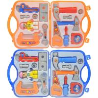 Set 14 Pieces Box Tools Wrench Screwdriver Hammer Saw Toy