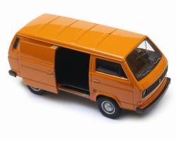 Volkswagen T3 Van Germany Bus Vintage Car Model Diecast Orange 1:34 Welly