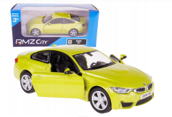 BMW M4 Germany Sports Car Model Diecast Toy RMZ City Yellow 1:32 Open Door