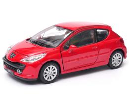 Peugeot 207 Popular French Car Model Diecast Red 1:34-1:39 Scale Welly