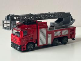 Truck Fire Brigade with Ladder Model Diecast Toy Moving Parts 1:50 Scale