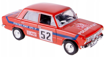 Fiat 125p Rally Polish Car Red Model Diecast Daffi 1:43