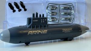 Military Submarine Model Dark Grey Toy Interial Power Friction Pull-Back Launch