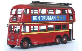 3 Axle Q1 Trolley British Popular Bus Model Diecast Red Toy 1:76 Atlas