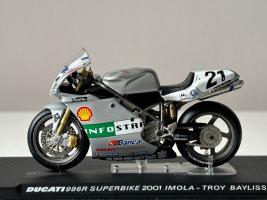 Ducati 996R 2001 Imiola Troy Bayliss Motorcycle Model Diecast 1:24 Scale Altaya