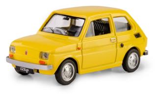 Fiat 126P "Maluch" Polish Vintage Car Model Diecast Yellow 1:43 Daffi