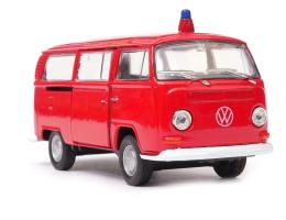 1972 Volkswagen T2 Bus Fire Brigade Germany Car Model Diecast 1:34-1:39