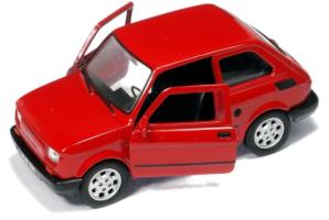 Fiat 126p Polish Italian Family Car Model Diecast Toy Red 1:32-1:34 Scale Welly