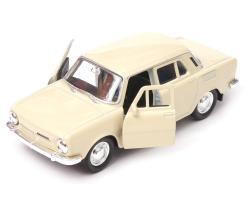 Skoda 100 Czech Republic Popular Car Model Cream Diecast 1:34 Welly