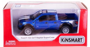 Ford F-150 SVT Raptor USA Car Model Diecast Blue Toy Open Doors 1:46 Kinsmart