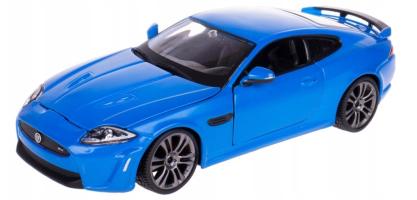 Jaguar XKR-S English Luxury Car Model Blue Diecast 1:24 Scale Bburago