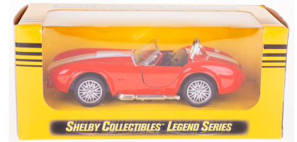 Shelby Cobra American Legendary Sports Car Model Diecast Toy Red Open Doors 1:34