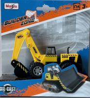 Excavator Builder Zone Moving Parts Model Toy Yellow Diecast 1:64-1:87 Maisto