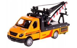 Lift Tow Truck Roadside Assistance Car Model Diecast Orange Toy Pull-back