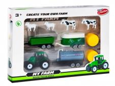 Set Play Tractor Farm with Animals Trailer Tank Water Moving Parts Toy Child