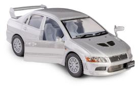 Mitsubishi Lancer Evolution VII Car Model Diecast Silver Open Door 1:36 Kinsmart