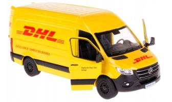 Mercedes-Benz Sprinter DHL Car Van Delivery Model Diecast Yellow 1:48 Kinsmart