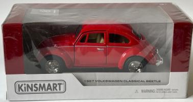 1967 Volkswagen Beetle Germany Car Model Toy Diecast Red 1:32 Scale Kinsmart