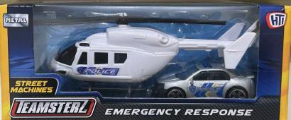 Playset Police Street Helicopter Car Model Toy Diecast 1:64-1:87 Teamsterz