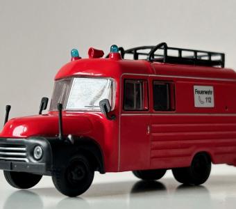 1956 LF-8-1, 75 Germany Fire Brigade Car Truck Model Toy Diecast Amercom 1:64