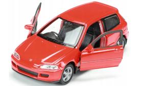 Honda Civic Japanese Car Model Diecast Red Toy 1:34-1:39 Scale Welly
