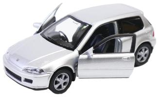 Honda Civic Japanese Car Model Toy Silver Diecast 1:34-1:39 Scale Welly
