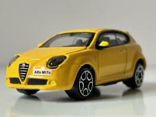 Alfa Mito Italian Sports Car Model Diecast Yellow 1:43 Scale Bburago