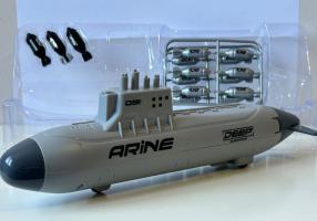 Military Submarine Model Light Grey Toy Interial Power Friction Pull-Back Launch