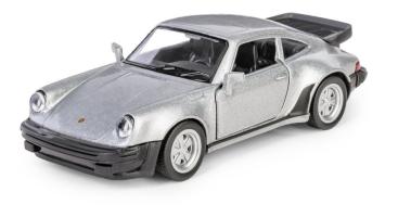 Porsche 911 Turbo Germany Car Model Silver Diecast Toy RMZ City 1:34-1:39 Scale