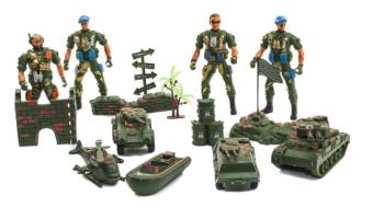 Military Army Playset Big Figures Soldiers Cars Accessories Toy Gift Child