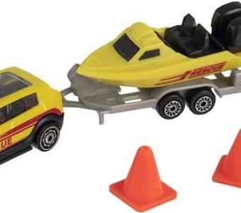 Playset Street Machines Sea Rescue Car Boat Model Diecast Toy 1:64 Teamsterz