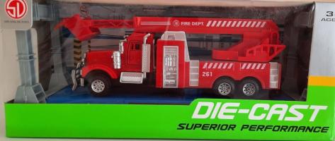 Fire Department 261 USA Fire Brigade Car Model Metal Diecast Moving Ladder