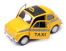 Fiat Nuova 500 Legendary Italian Taxi Car Model Diecast Yellow 1:34 Welly