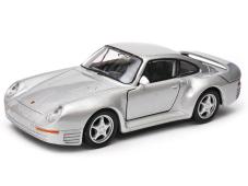 Porsche 959 Germany Sports Car Model Diecast Silver 1:34-1:39 Scale Welly