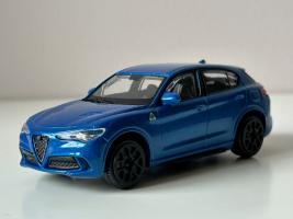 Alfa Romeo Stelvio Italian Sports Car Model Blue Diecast 1:43 Bburago